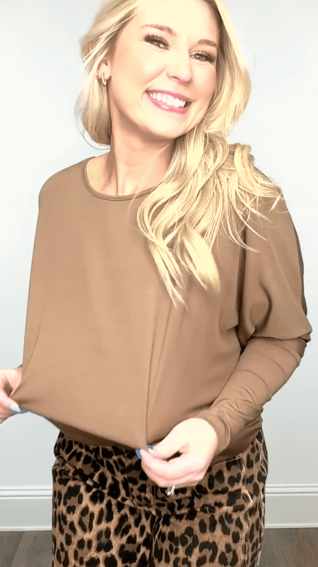 Long-sleeve Crewneck, Brown