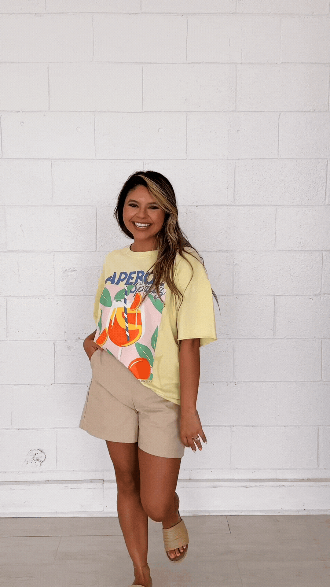 Aperol Spritz On Yellow Relaxed Fit Tee