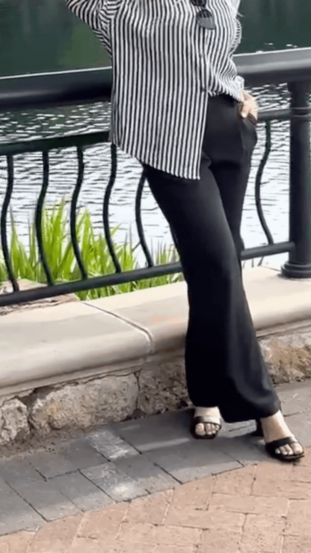 Pleat-Front Trousers, Black