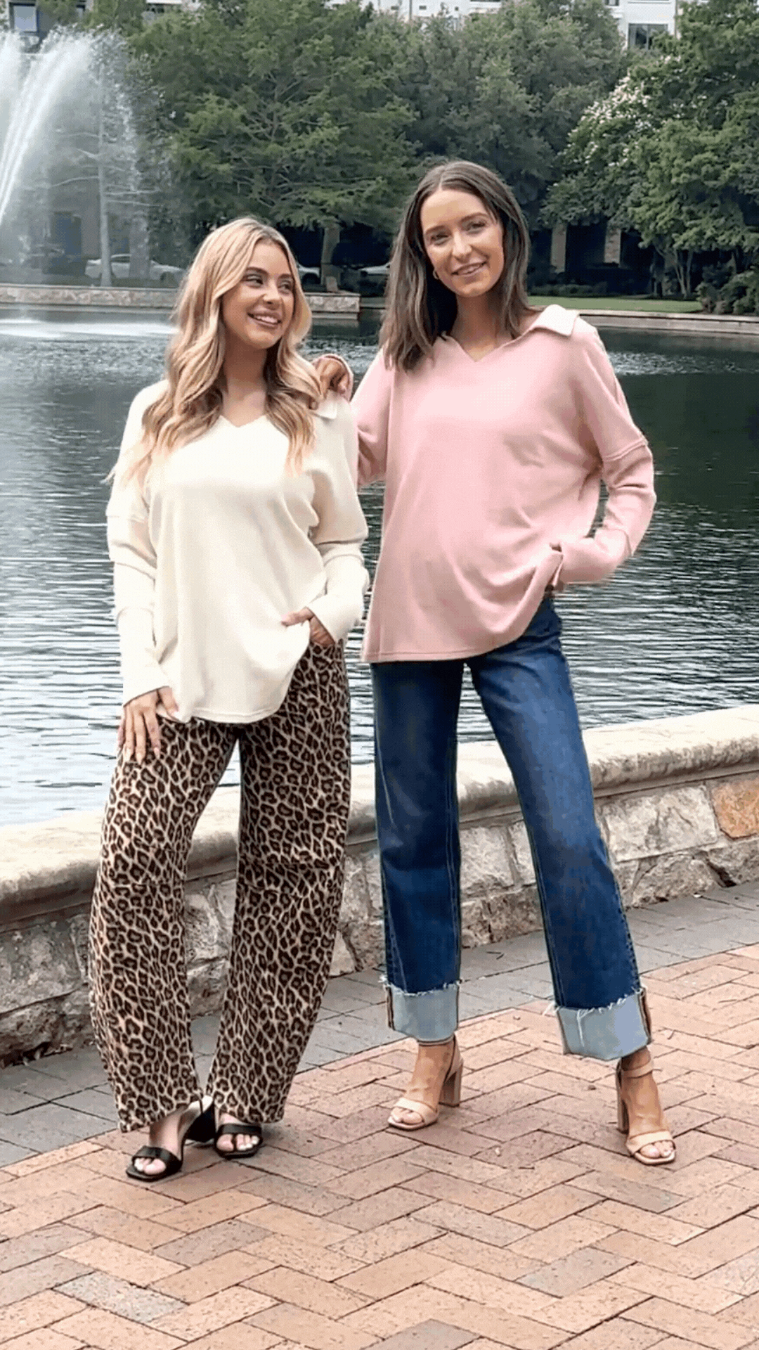 Waffle Knit Top, Pink