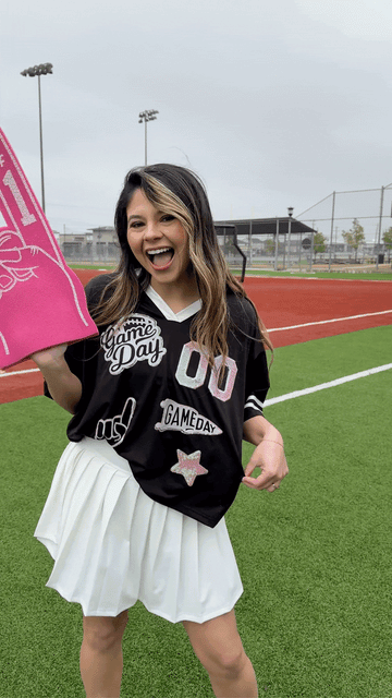 Gameday Black Jersey With Iridescent Sequin