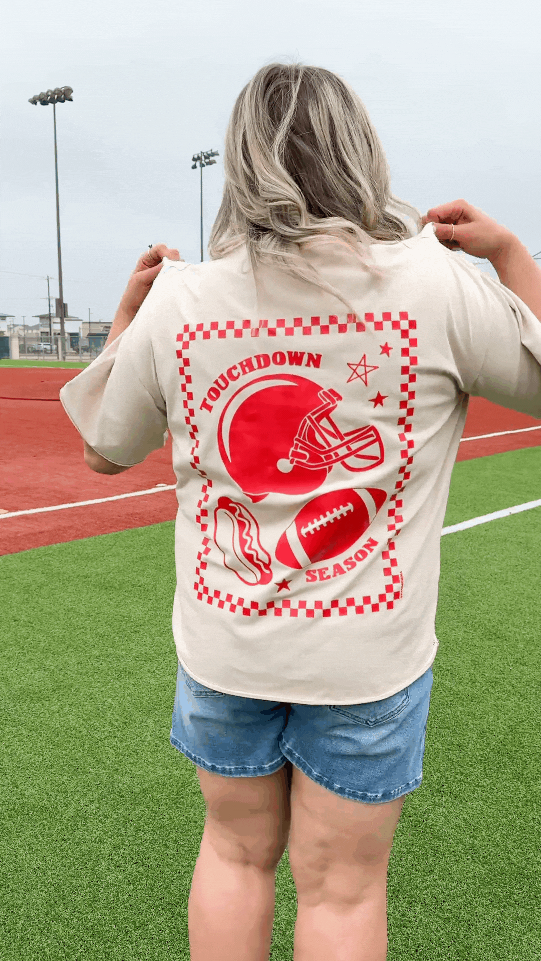 Touchdown Season Beige Tee Shirt