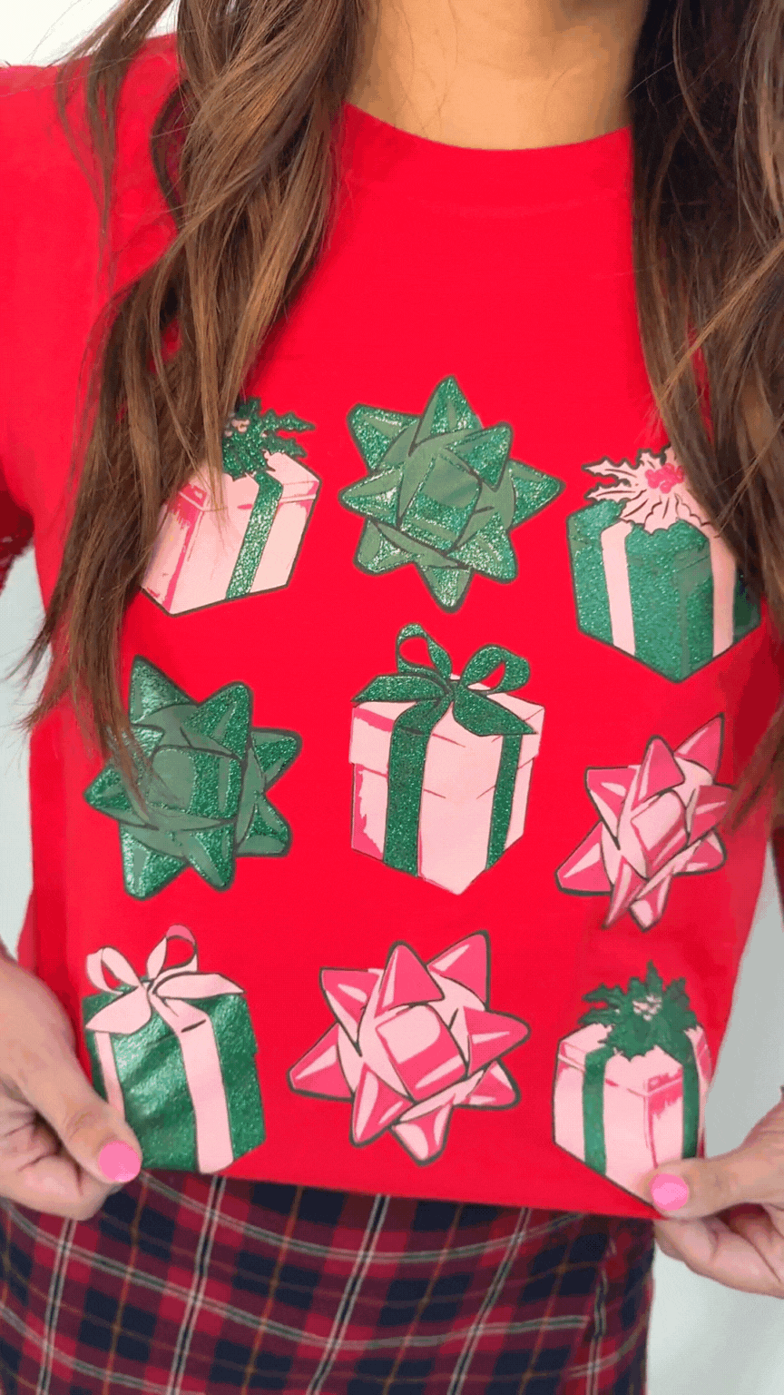 Christmas Presents on Princess Top, Red