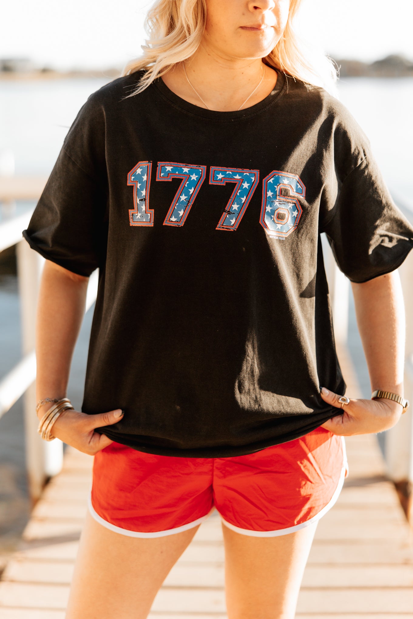 1776 on Black Tee Shirt