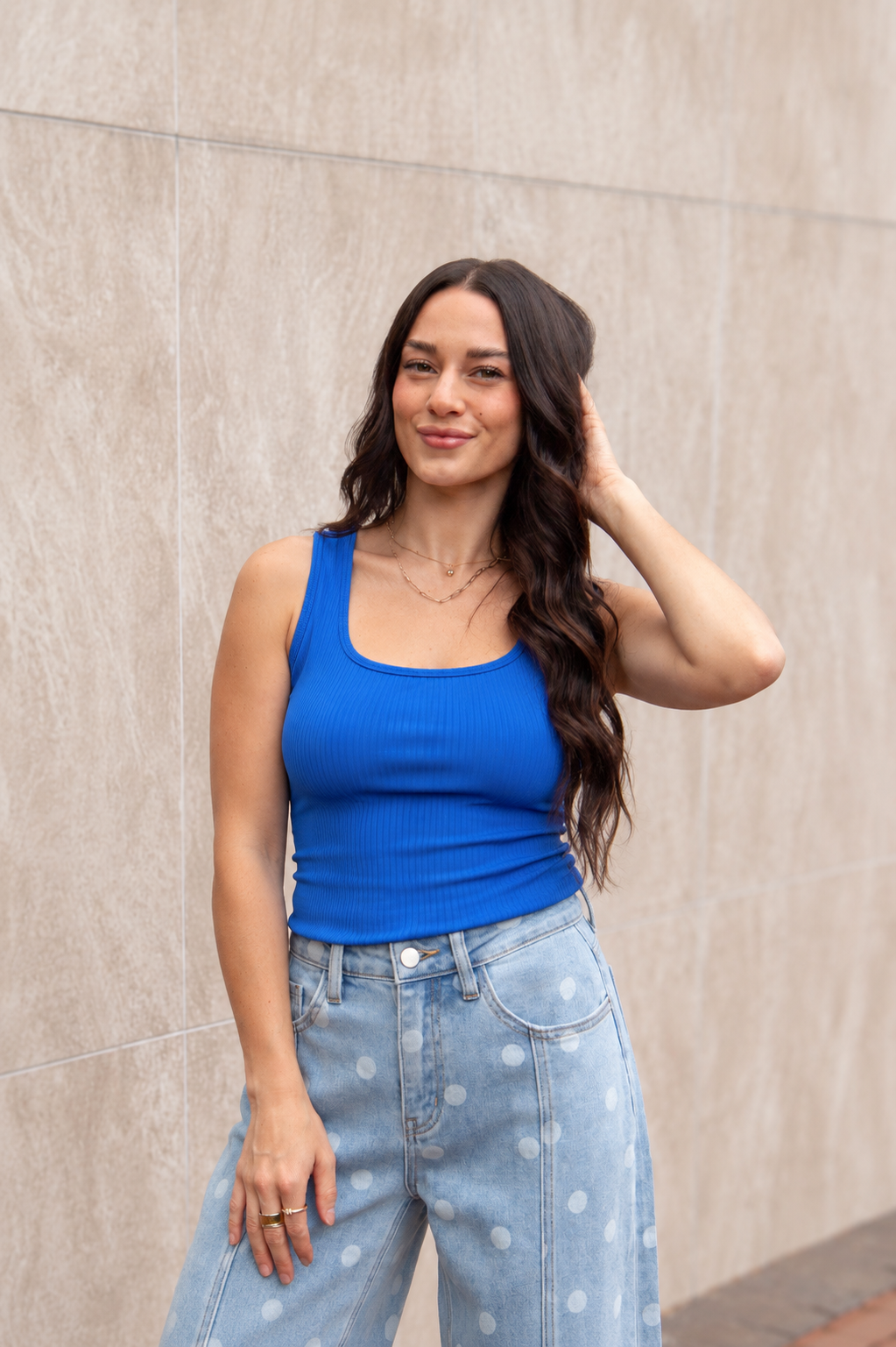 Bella Tank Top, Neon Blue