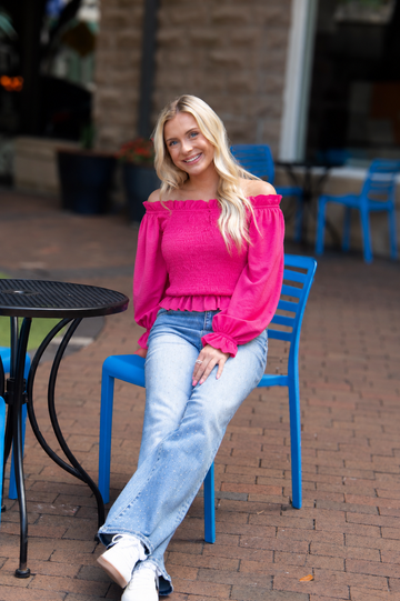 Limitless Too Stretch Contemporary Top in Hot Pink