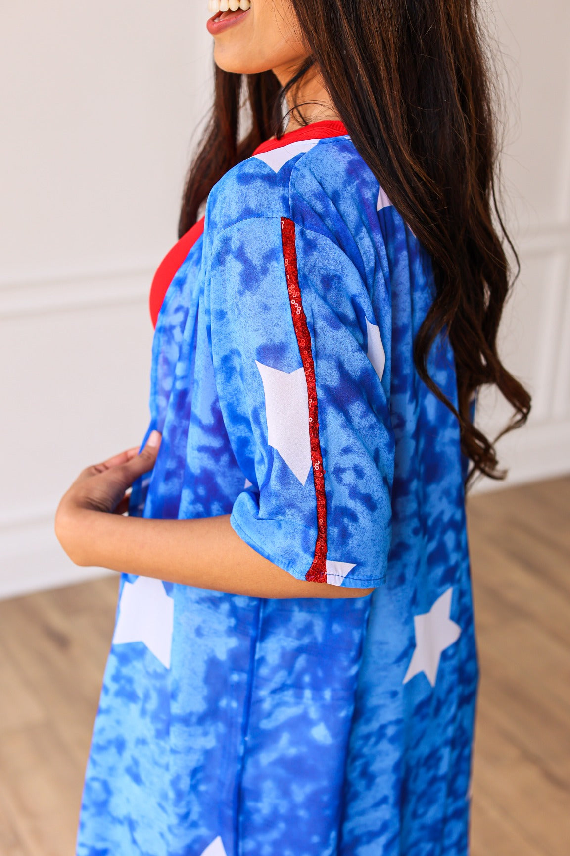 Star Struck Duster with Red Sequin Detail