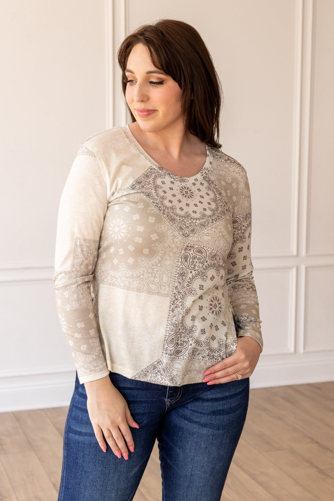 Western Bandana Print Top