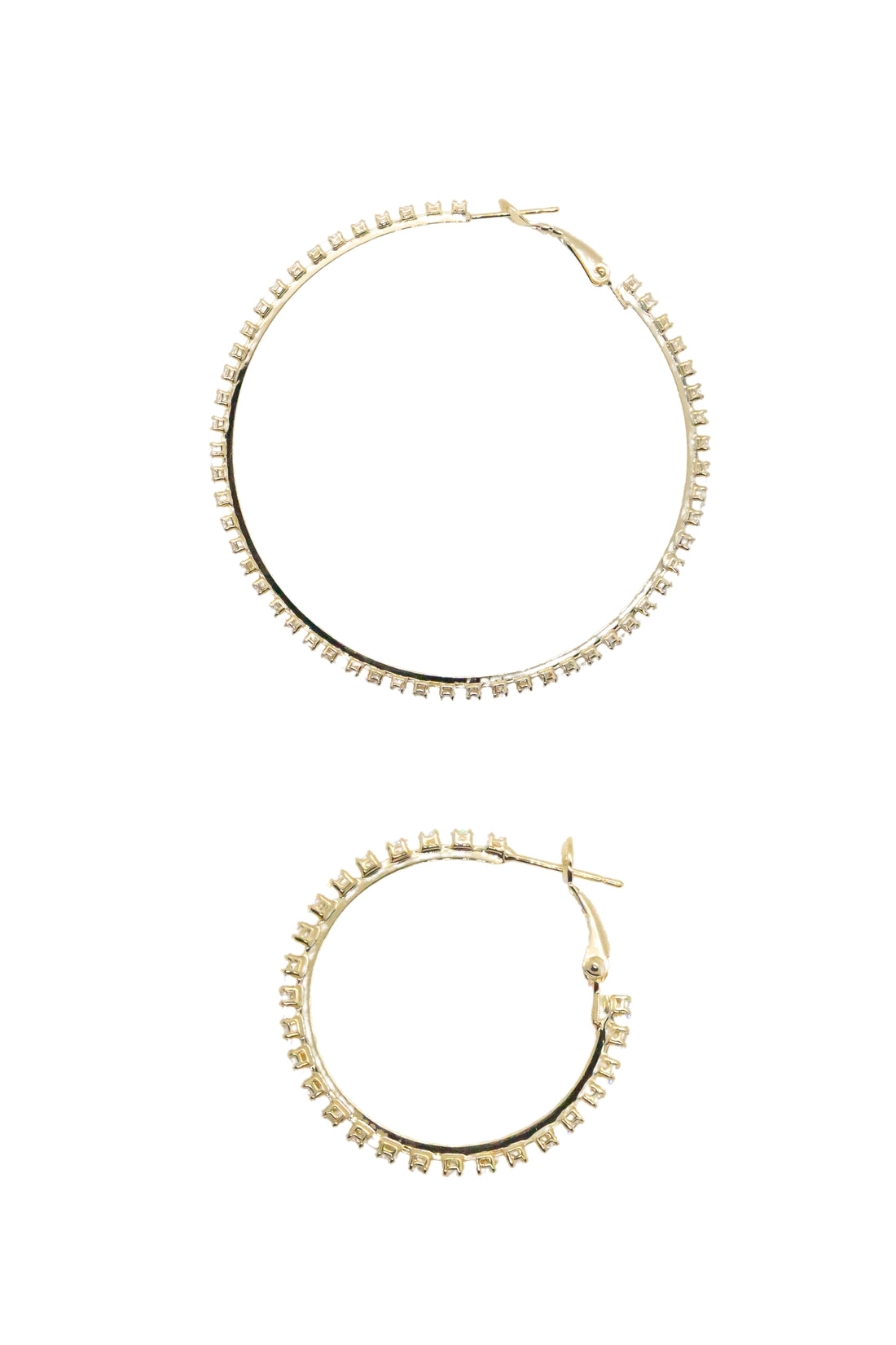 Medium Golden & Crystal Glow Hoops