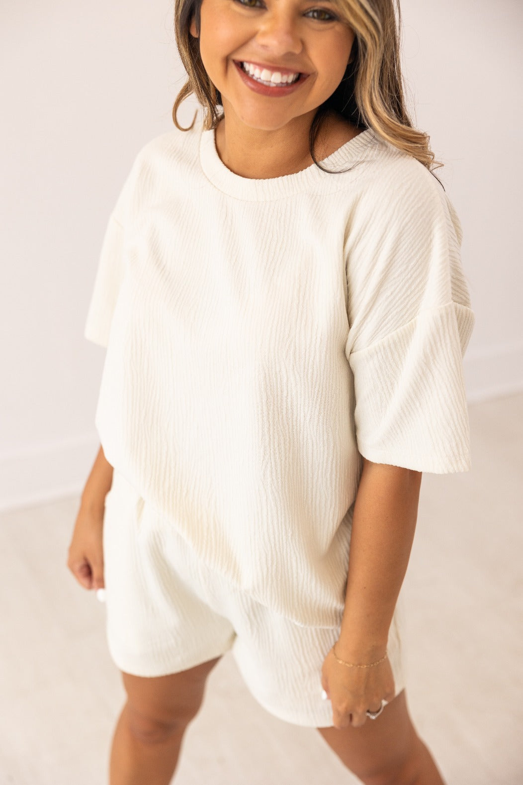 Textured Cream Top