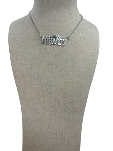 Silver Howdy Dainty necklace