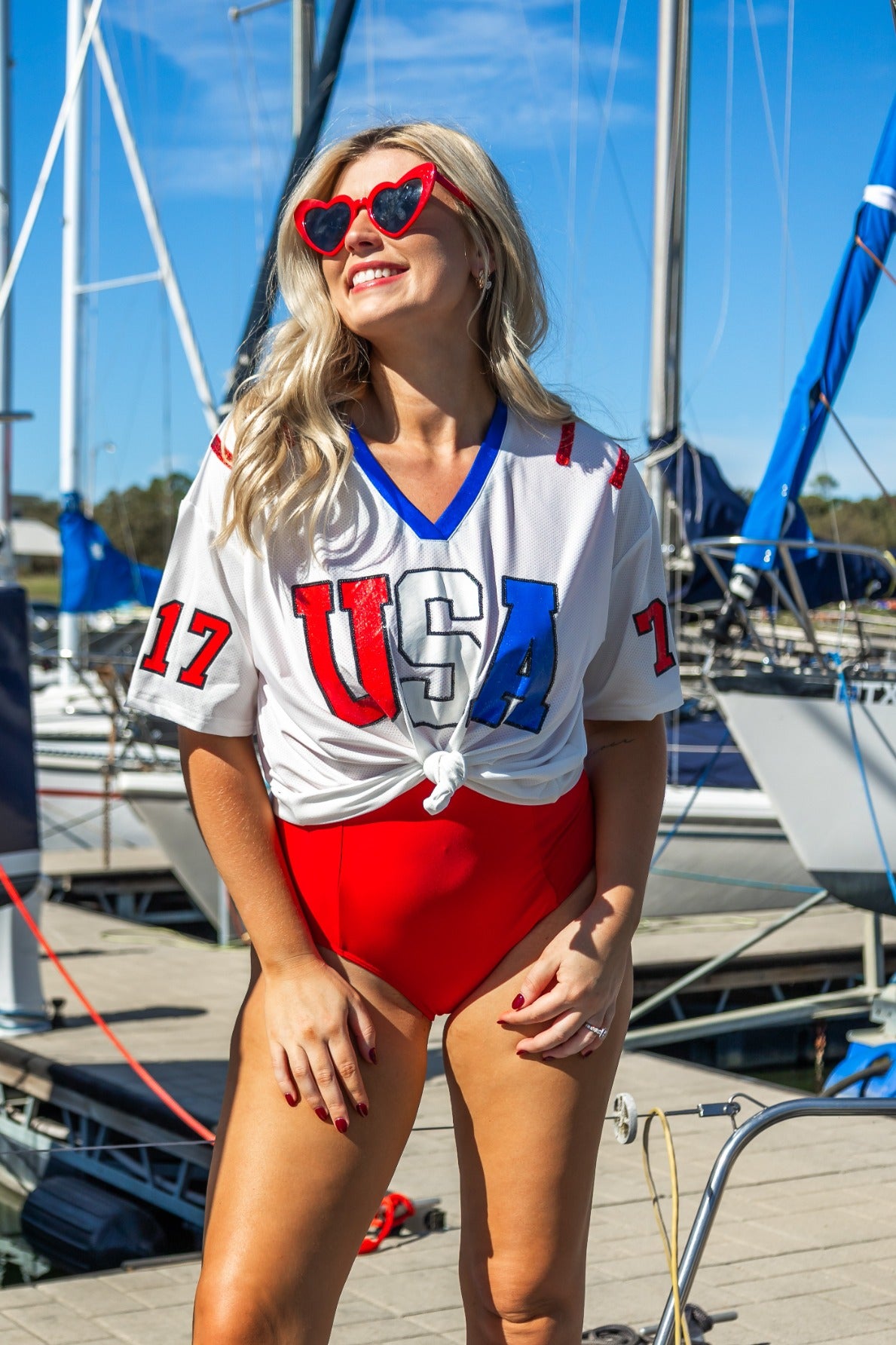 USA Glitter Jersey Top