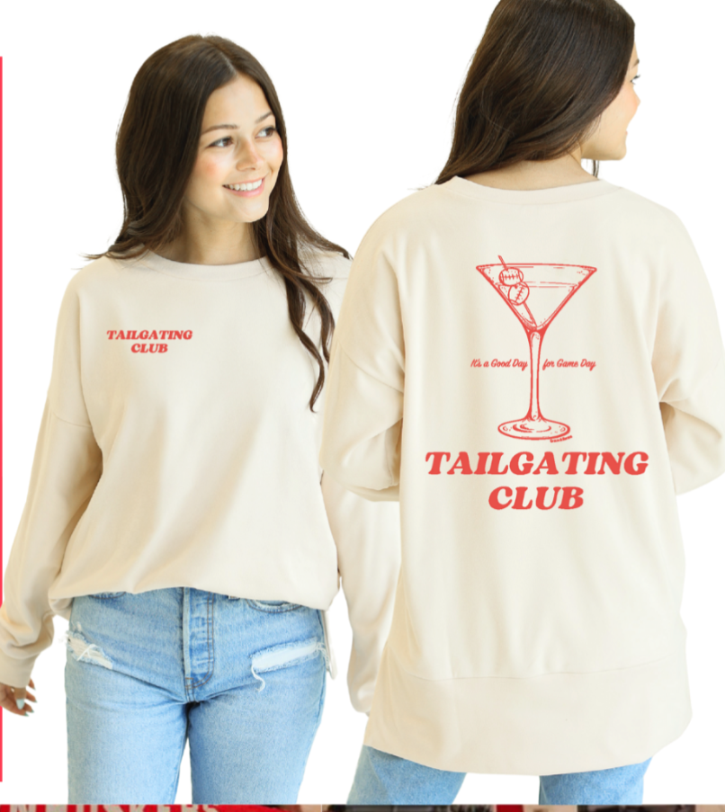 Tailgating Club Micro Fleece Crewneck, Ivory
