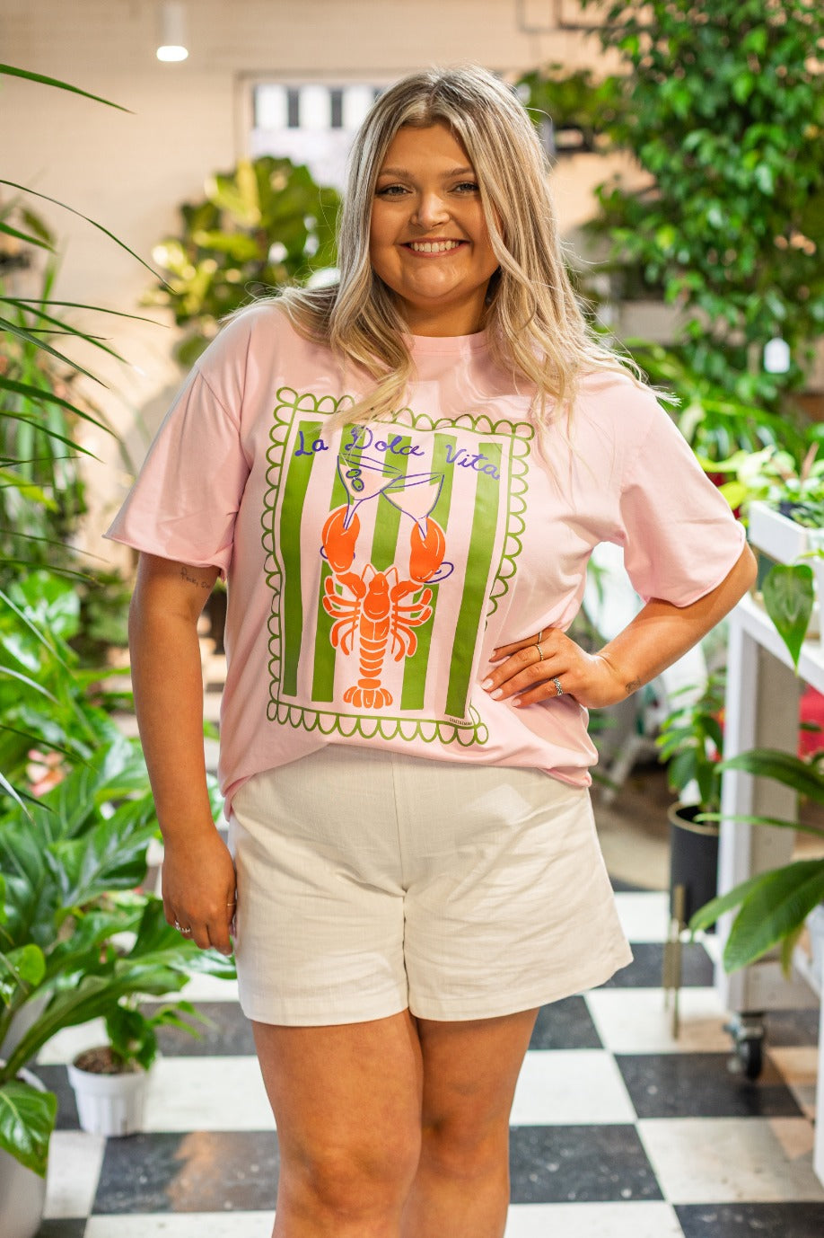 Dolce Vita on Pink Tee Shirt