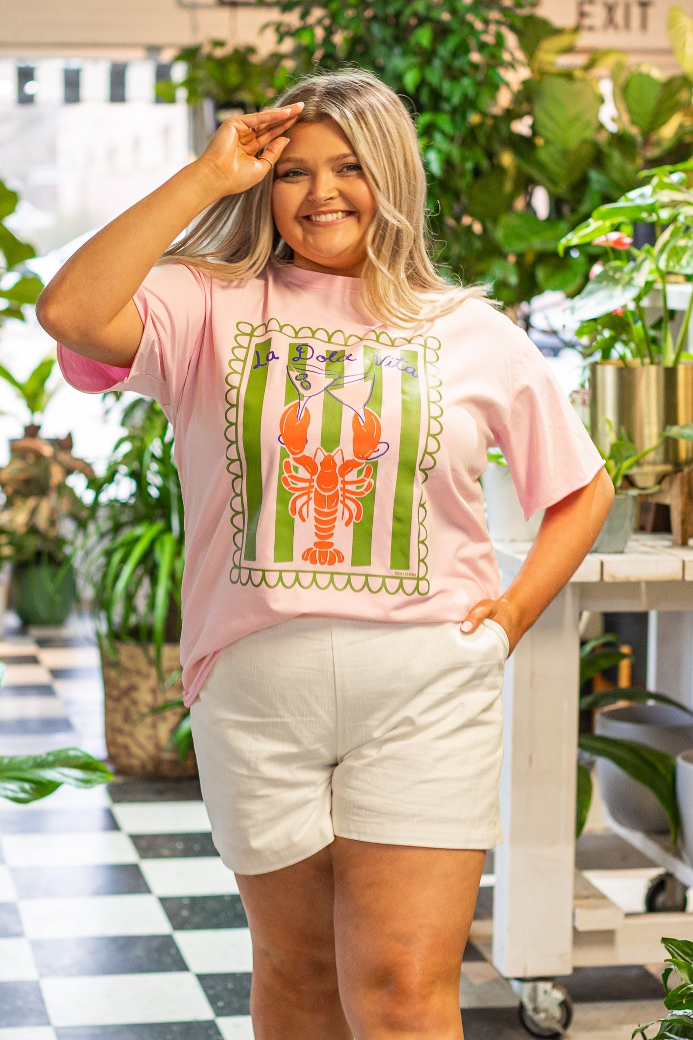 Dolce Vita on Pink Tee Shirt