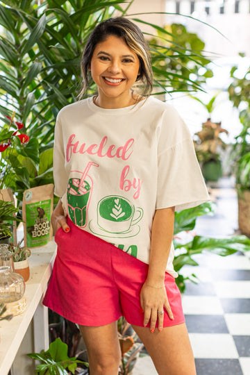 Fueled by Matcha on White Tee Shirt