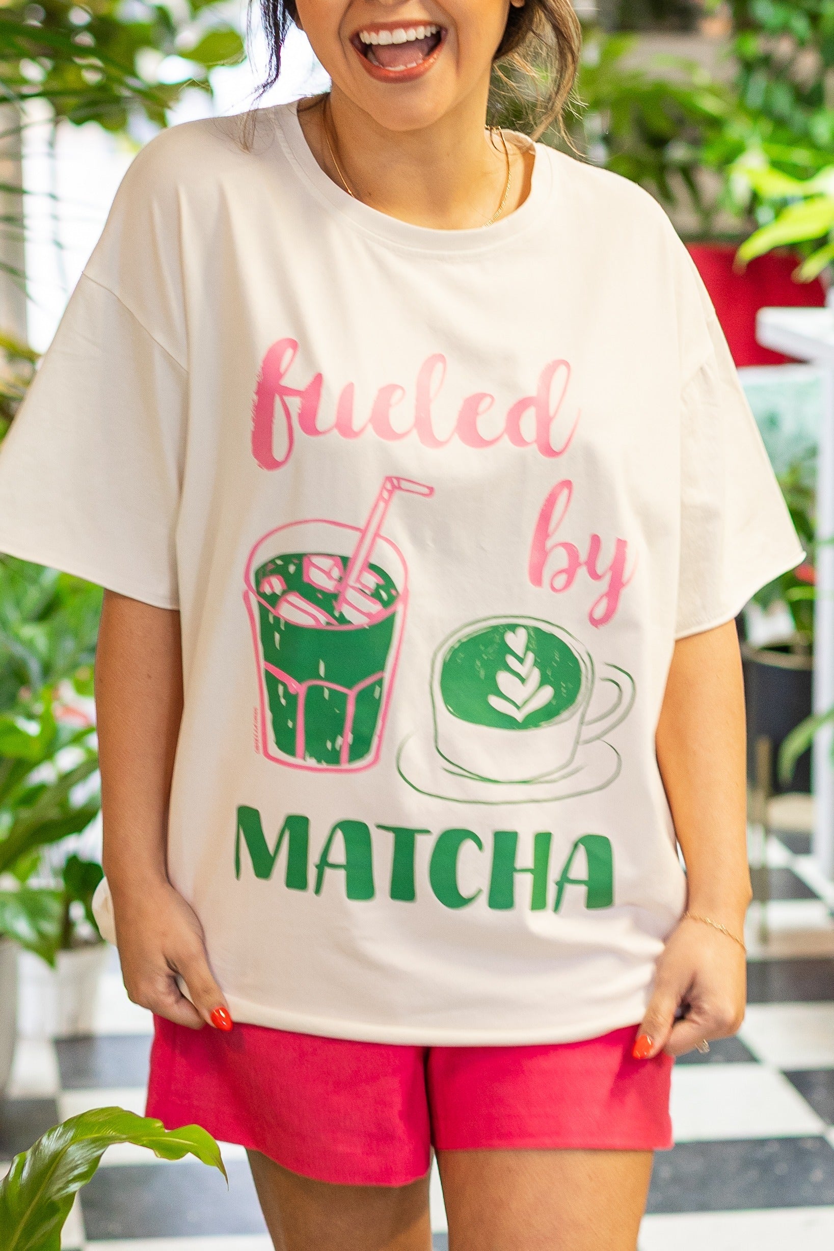 Fueled by Matcha on White Tee Shirt