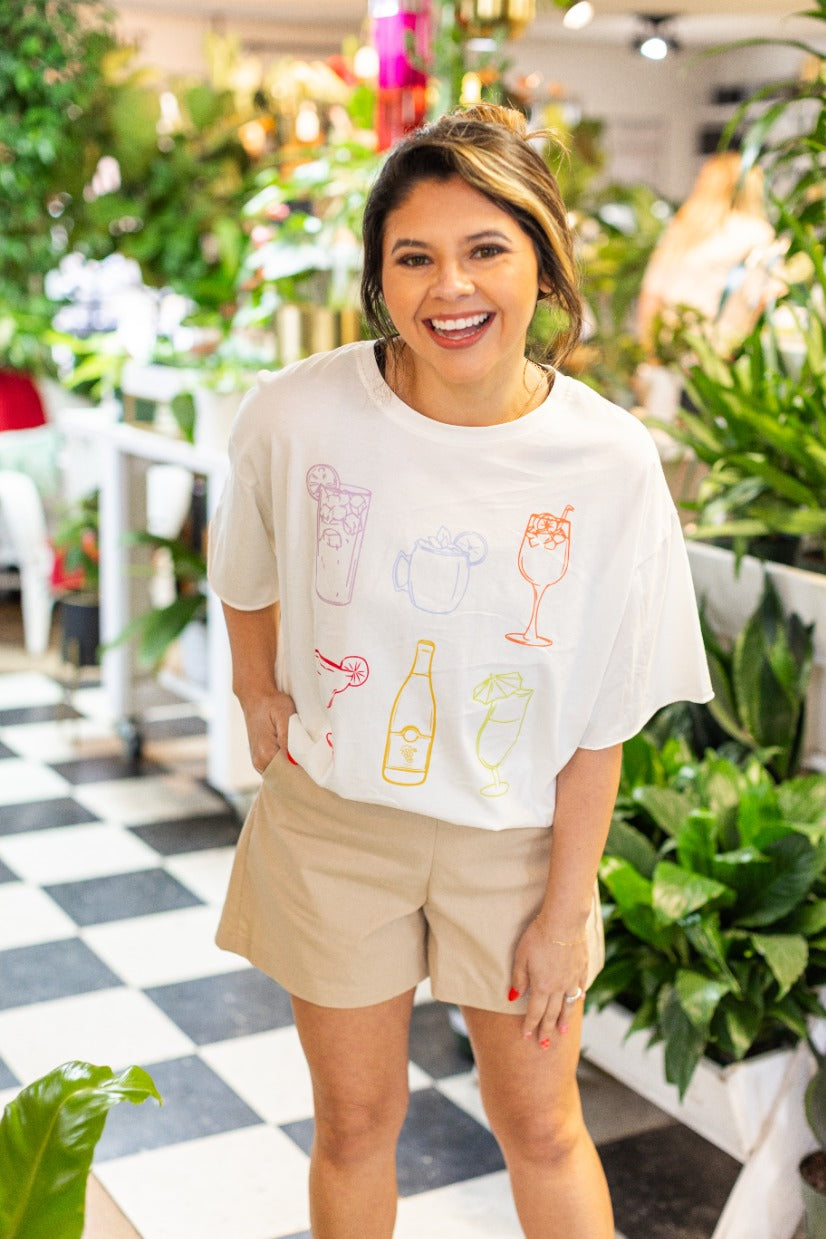 Summer Spritz On White Relaxed Fit Tee