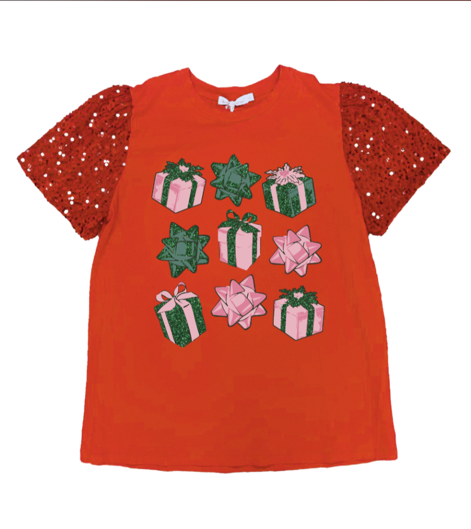 Christmas Presents on Princess Top, Red