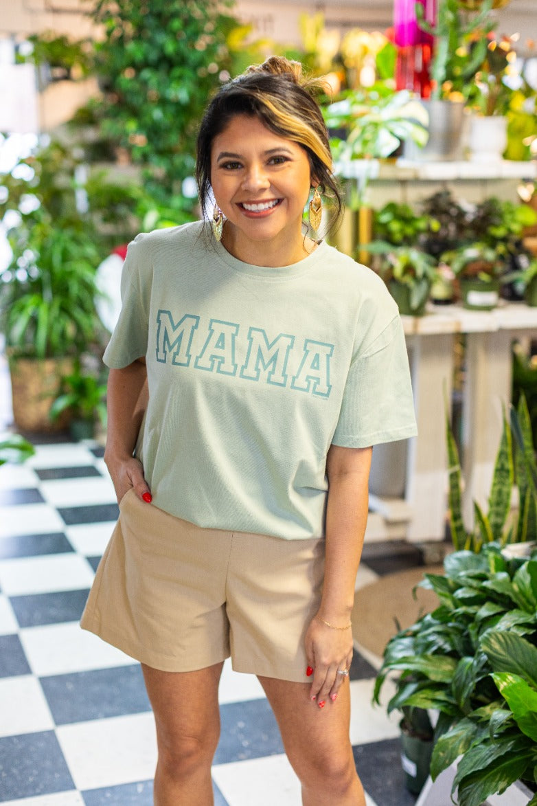MAMA on Sage Tee Shirt Blank