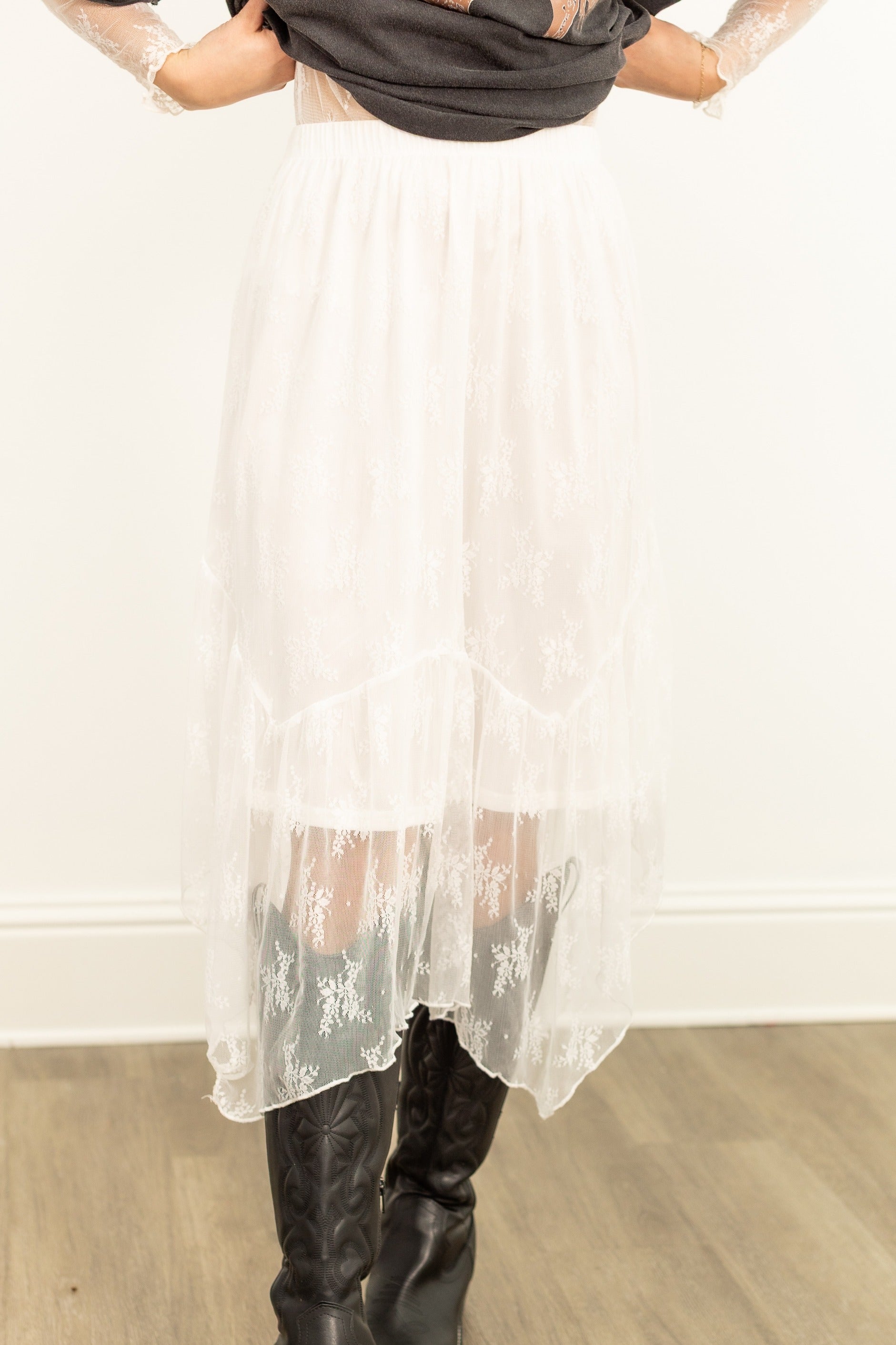 Lace Skirt, Ivory