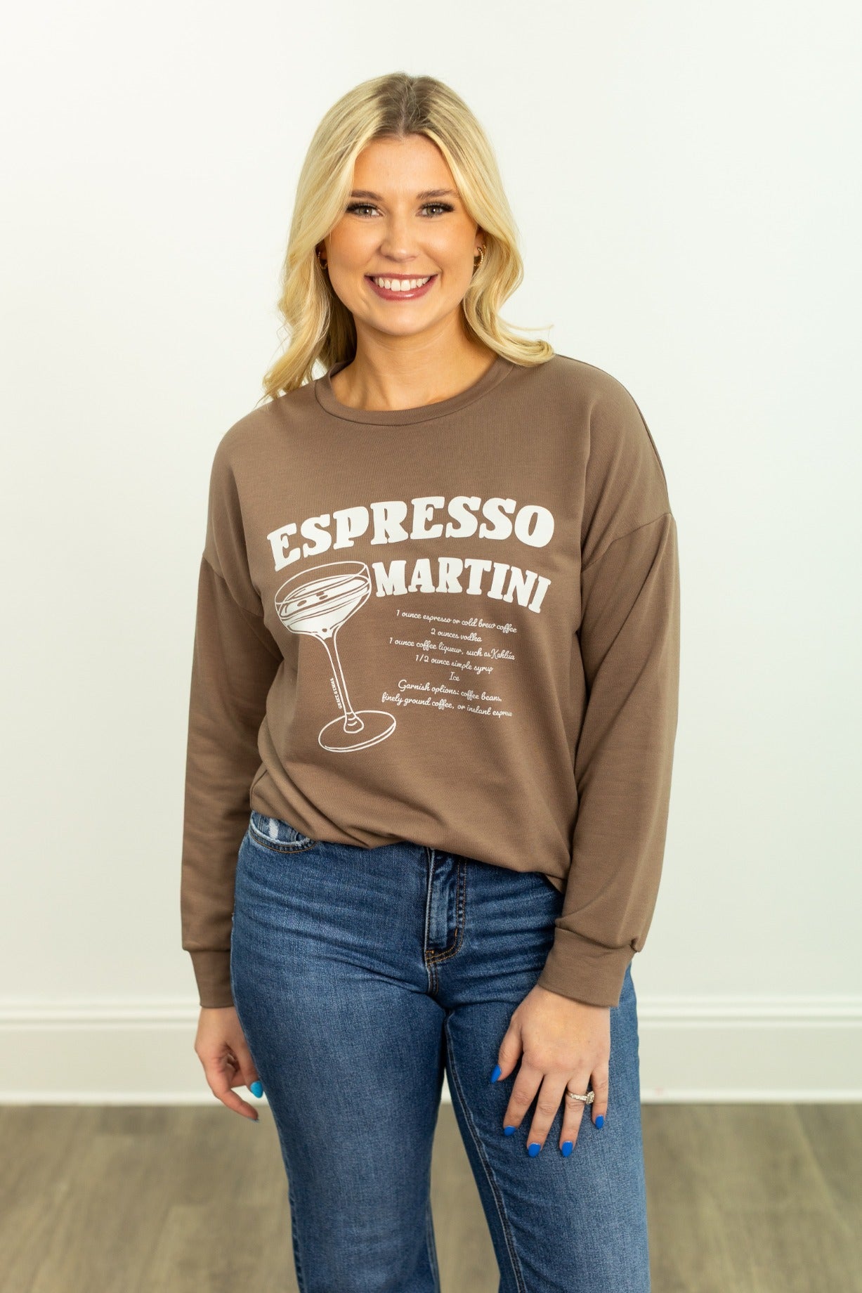 Espresso Martini on Light Weight Sweatshirt, Mocha