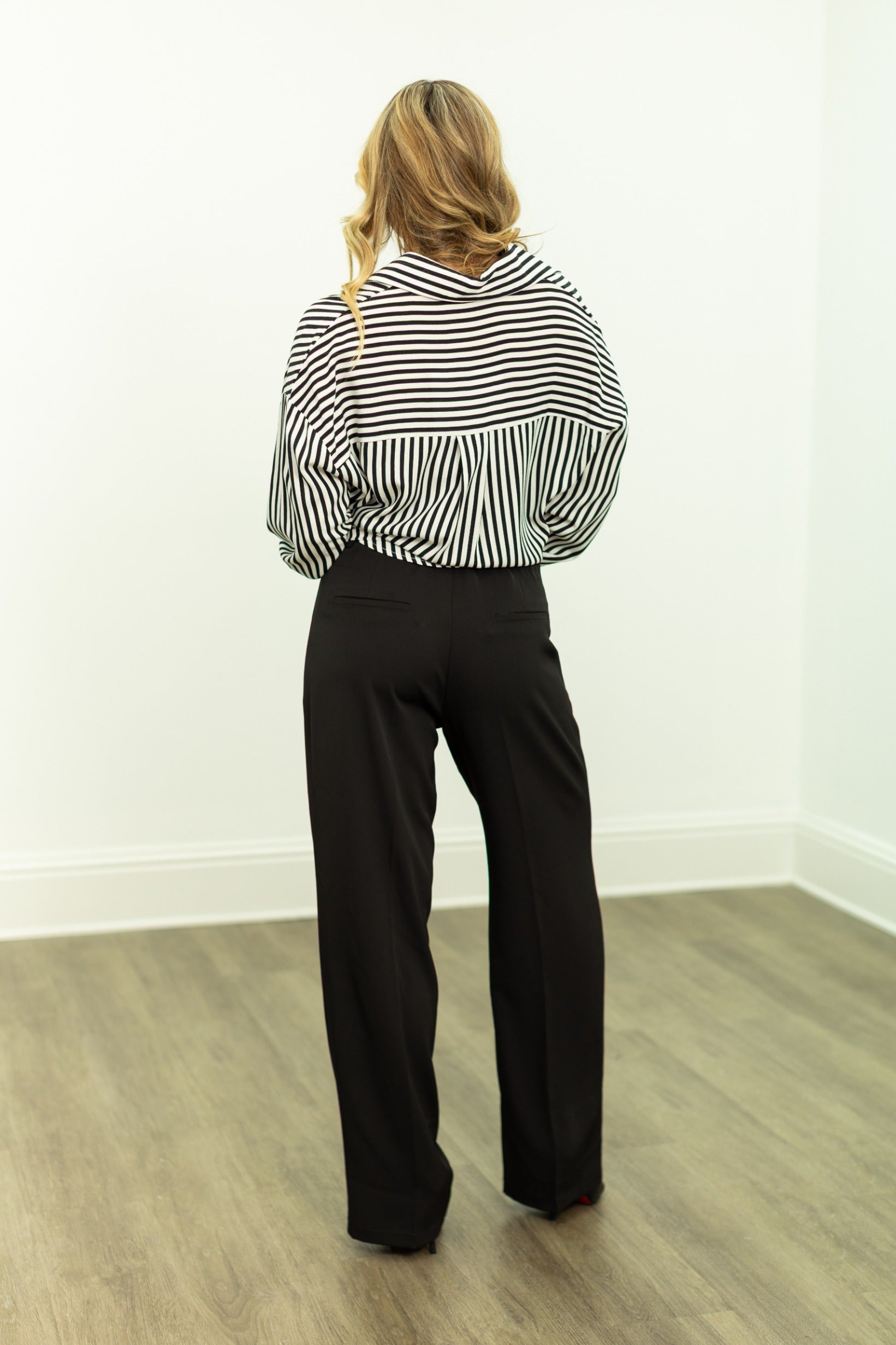 Pleat-Front Trousers, Black