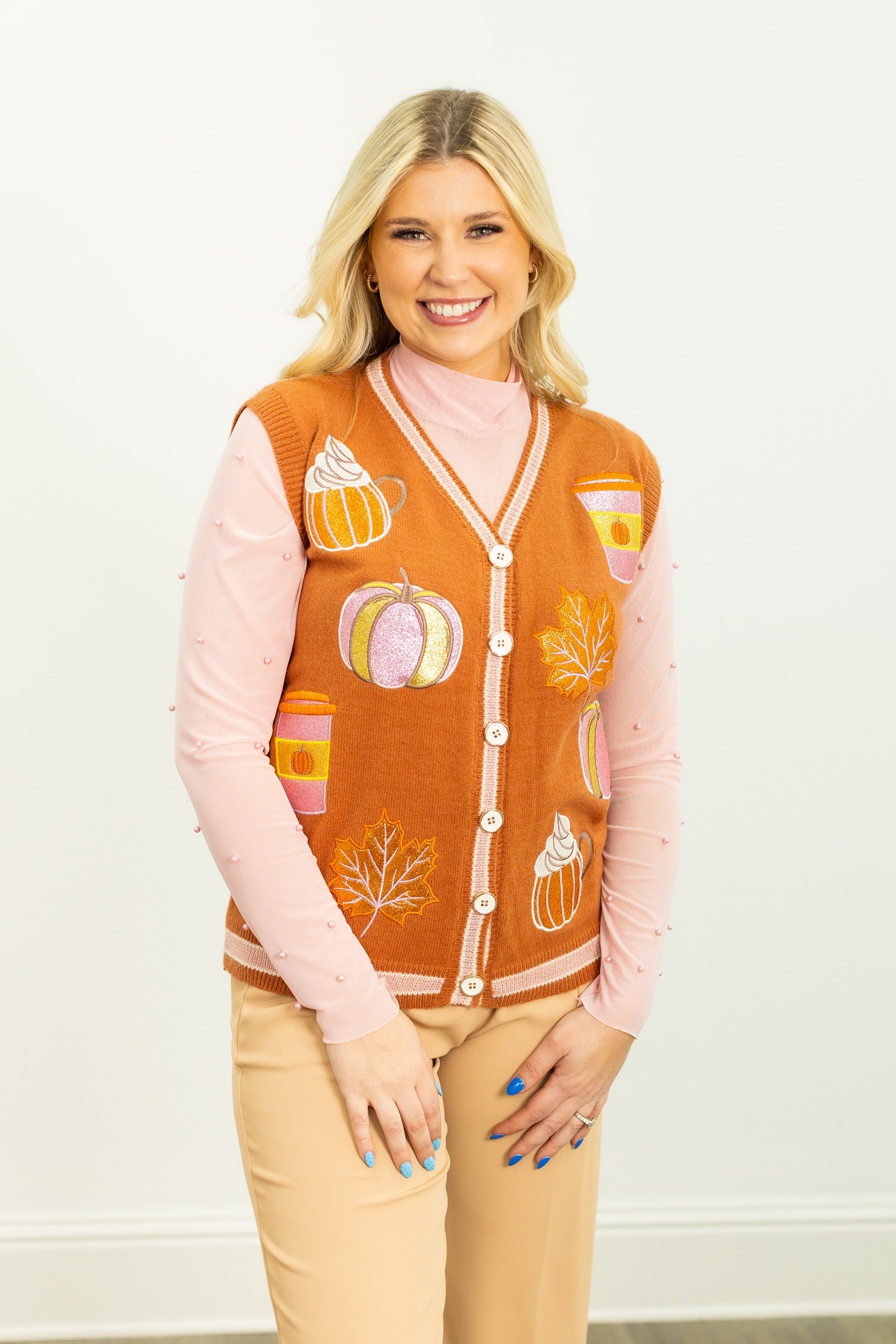 Glitter Fall Elements Sweater Vest