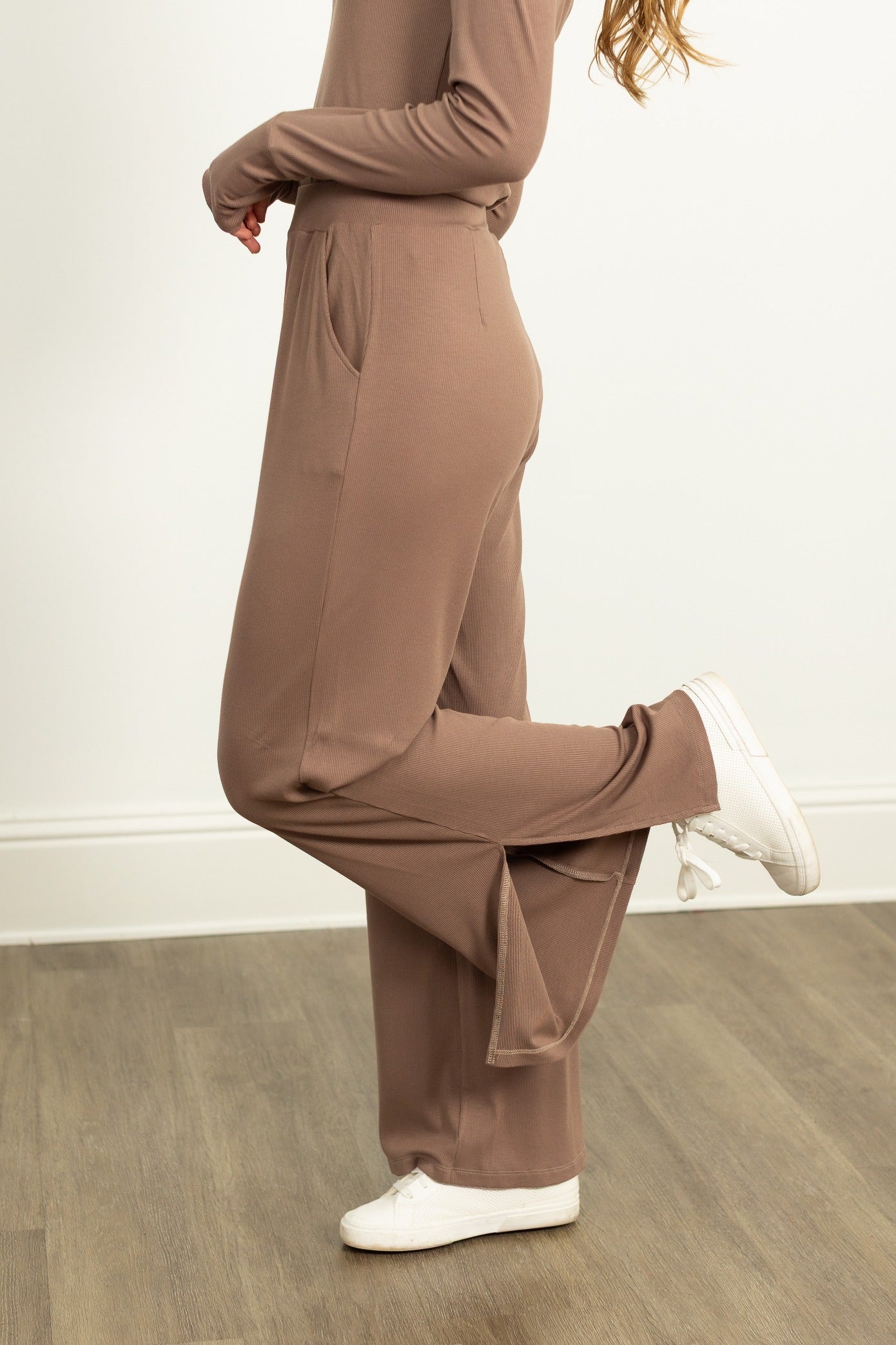 Ribbed Lounge Pants, Brown