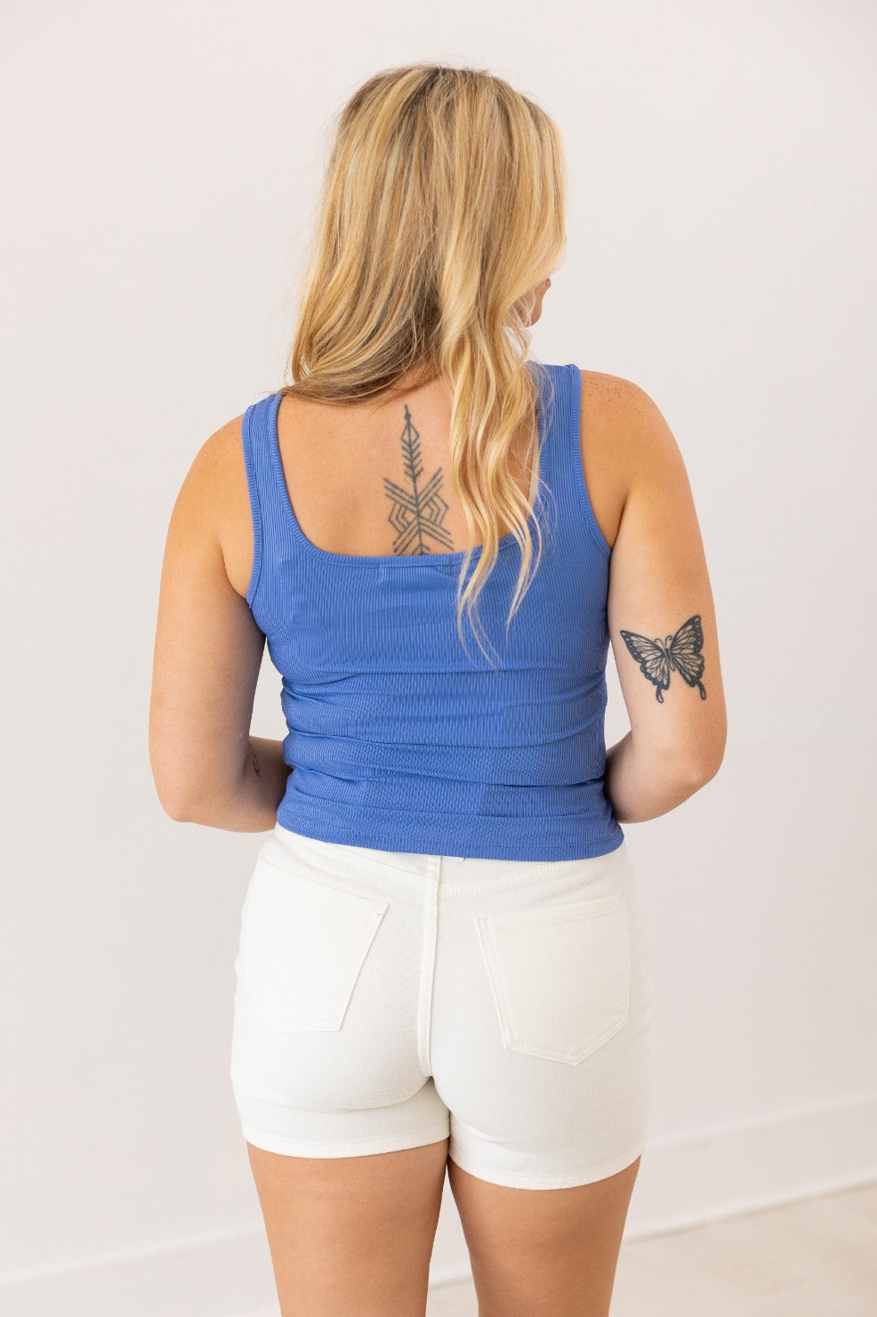 The Olivia High Rise Denim Shorts, White