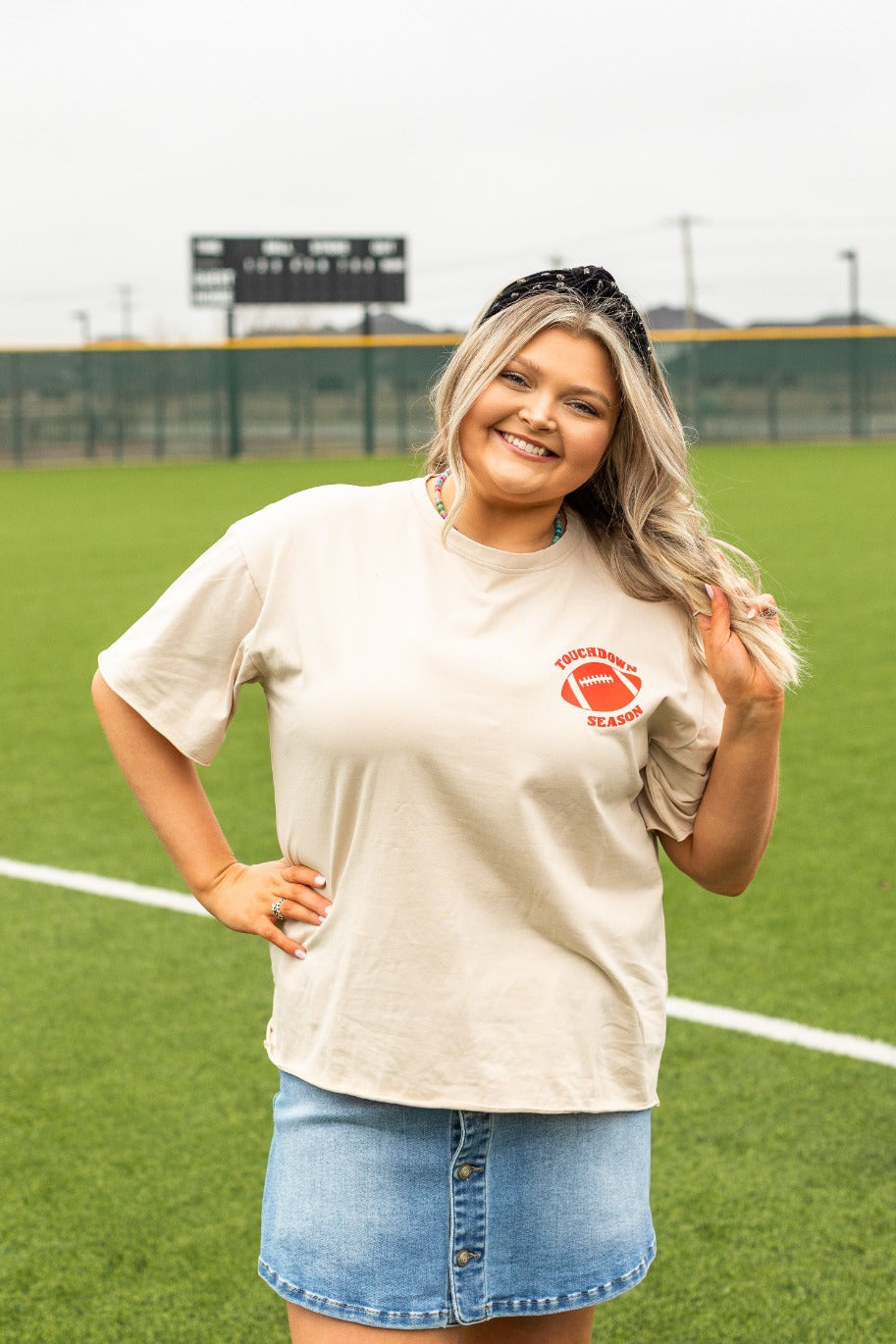Touchdown Season Beige Tee Shirt