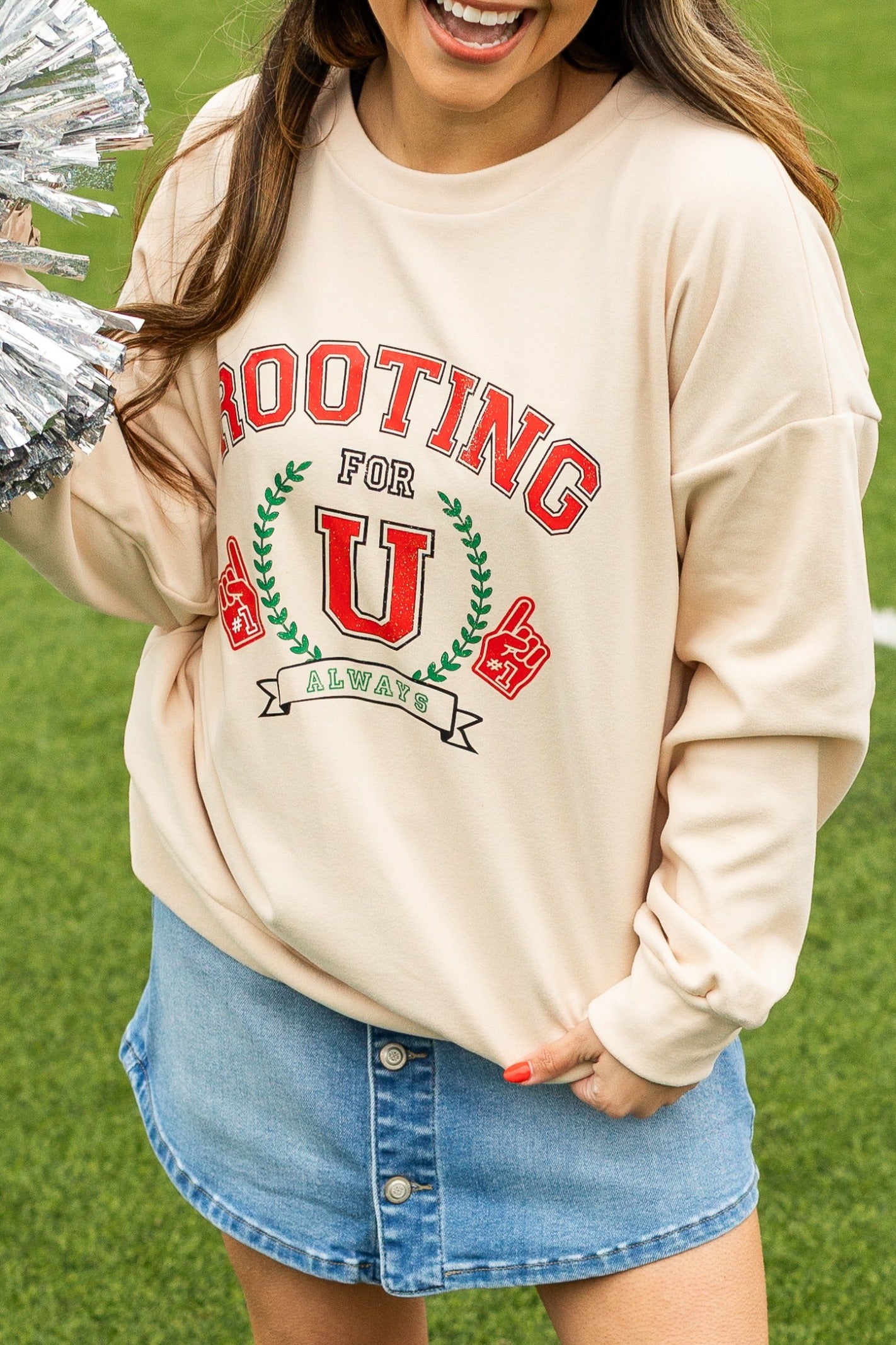 Rooting for U Ivory Sweatshirt