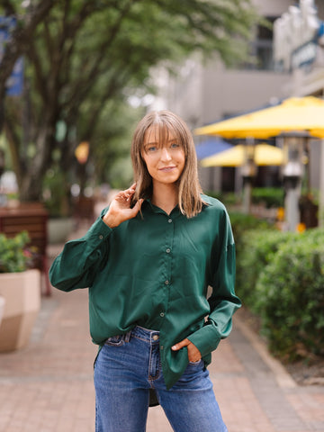 The Kathryn Button-Up, Forest Green