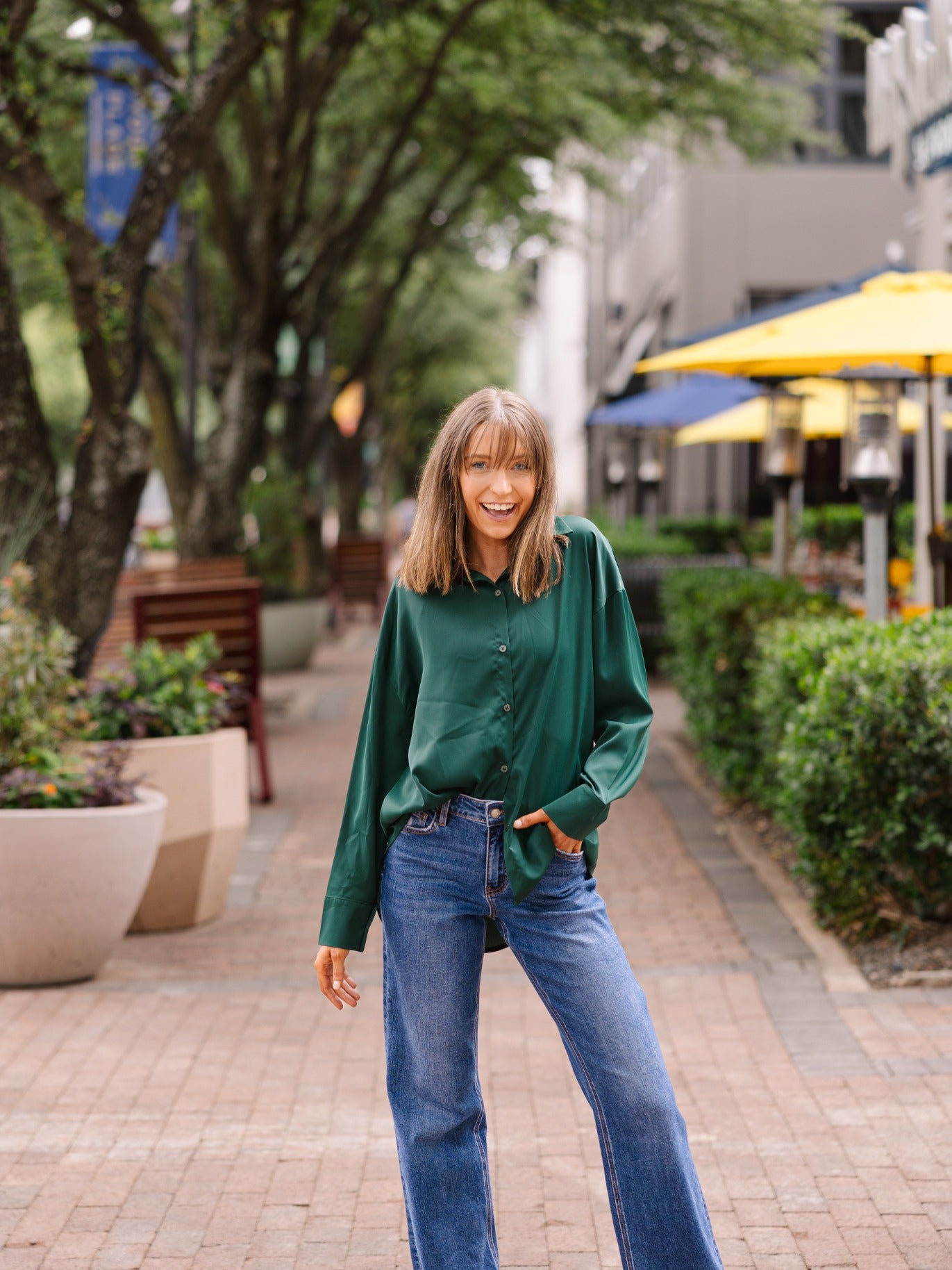The Kathryn Button-Up, Forest Green
