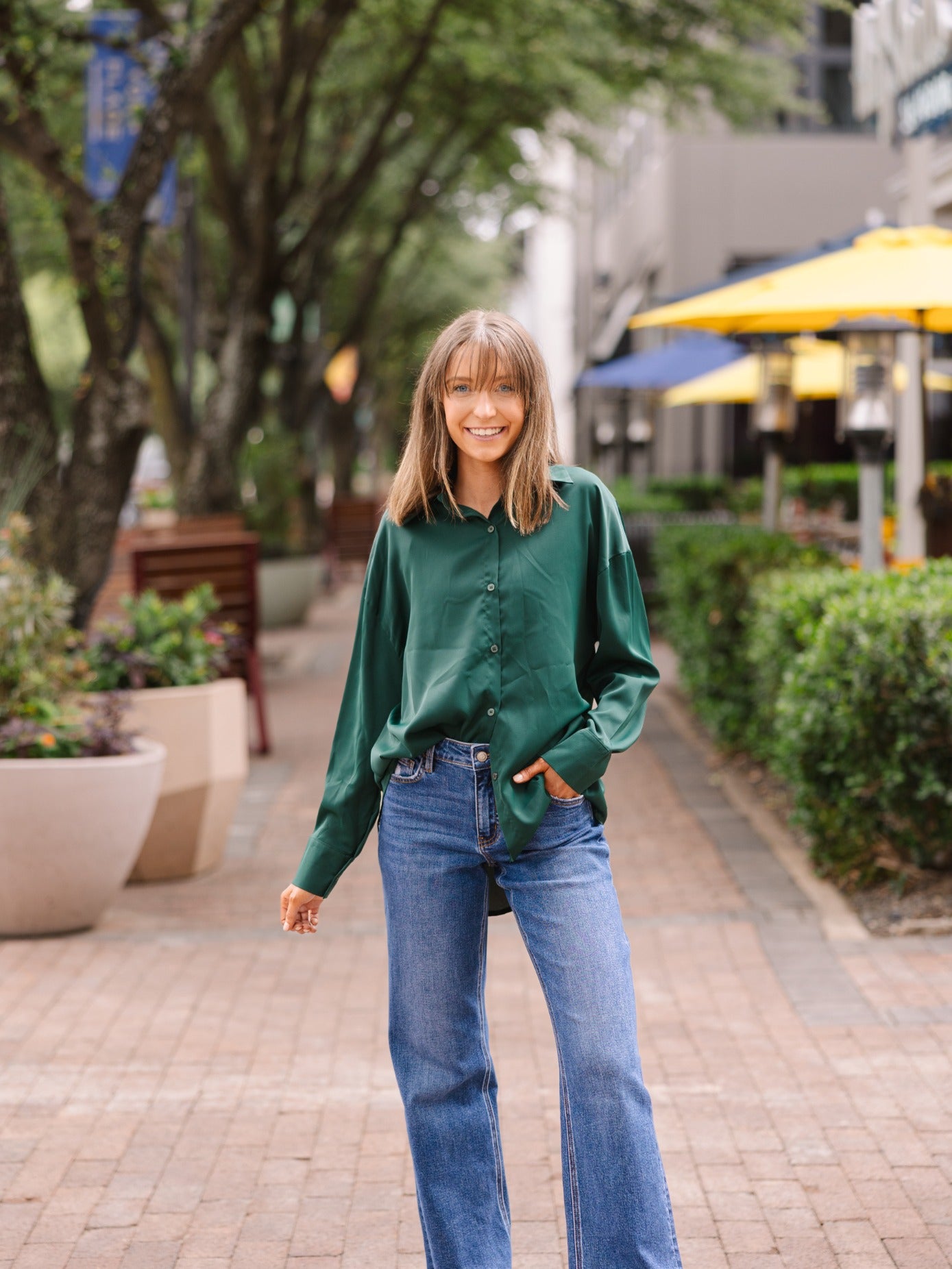 The Kathryn Button-Up, Forest Green