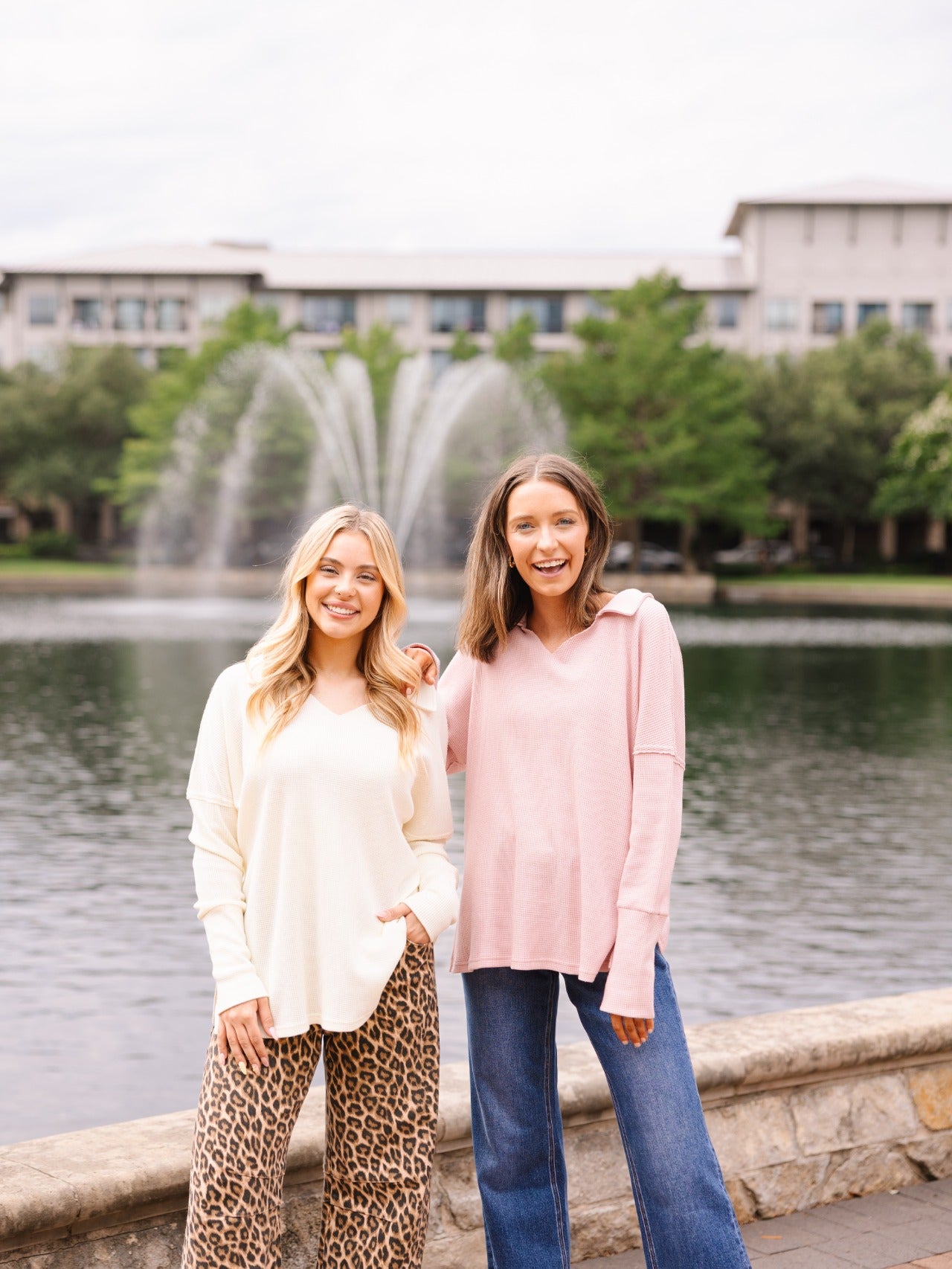 Waffle Knit Top, Ivory