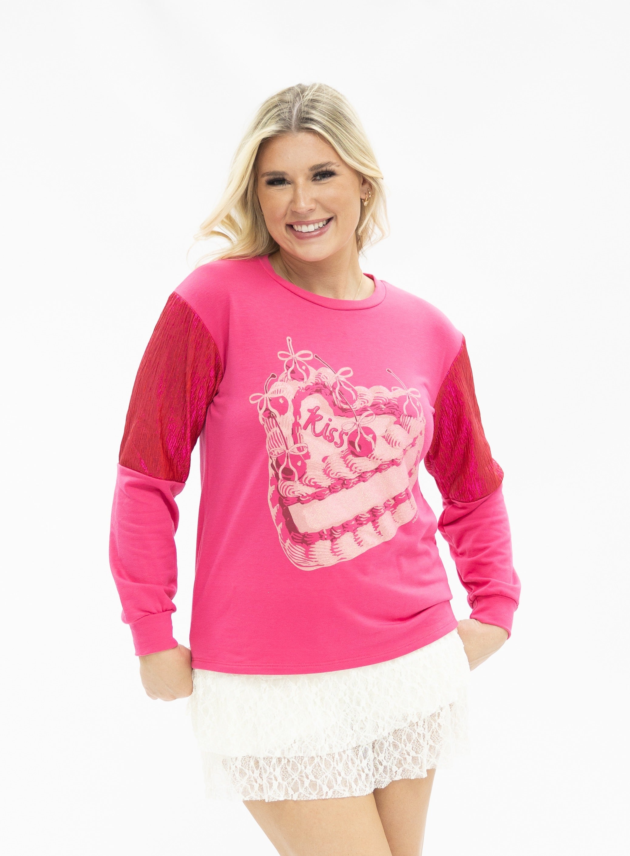 Kiss Cake Hot Pink Sweatshirt