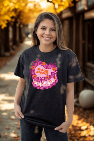 No Tricks All Treats on Black Tee Shirt