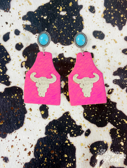 Cattle Tag in Hot Pink