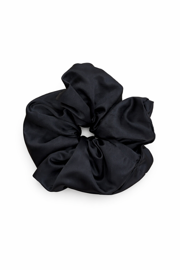 Black Satin Oversized Scrunchie