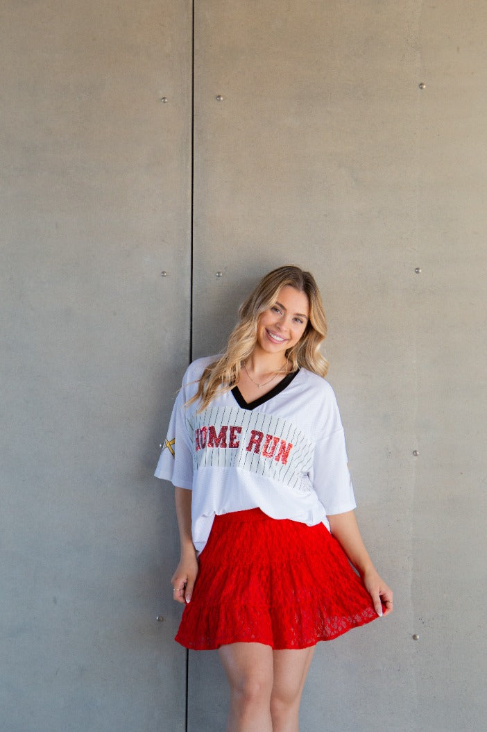 Home Run Sequin Jersey Top