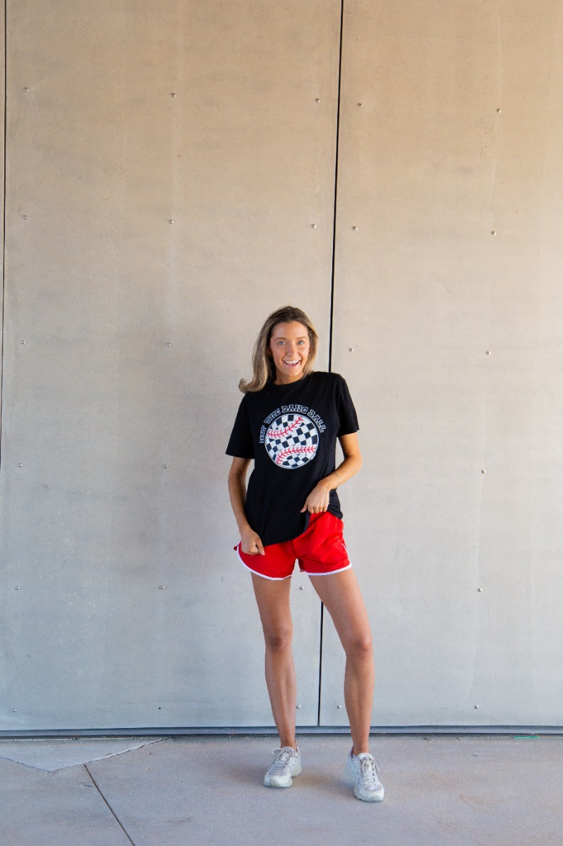 Hit the Dang Ball on Black Tee Shirt Blank