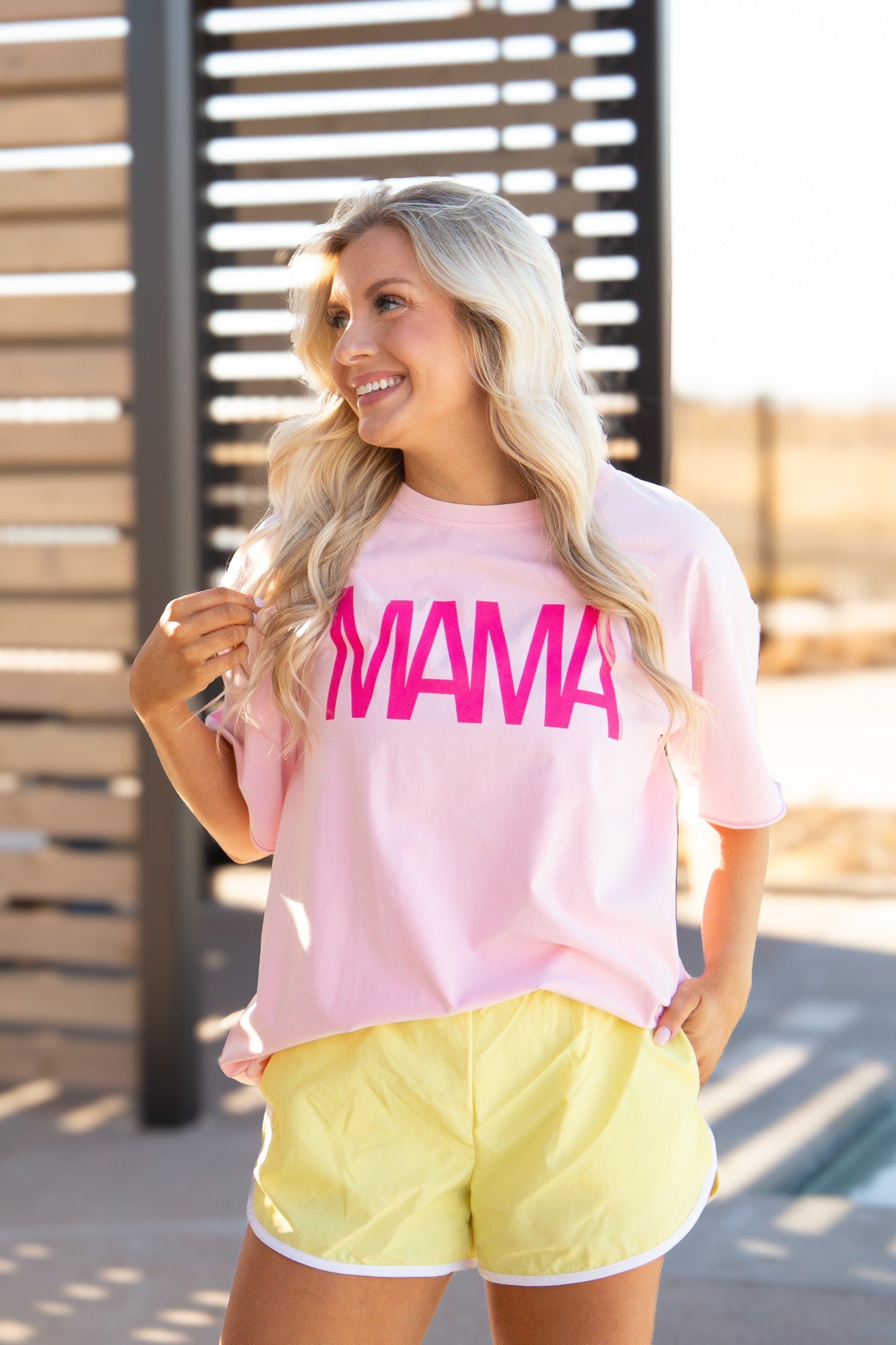 MAMA on Pink Relaxed Fit Tee