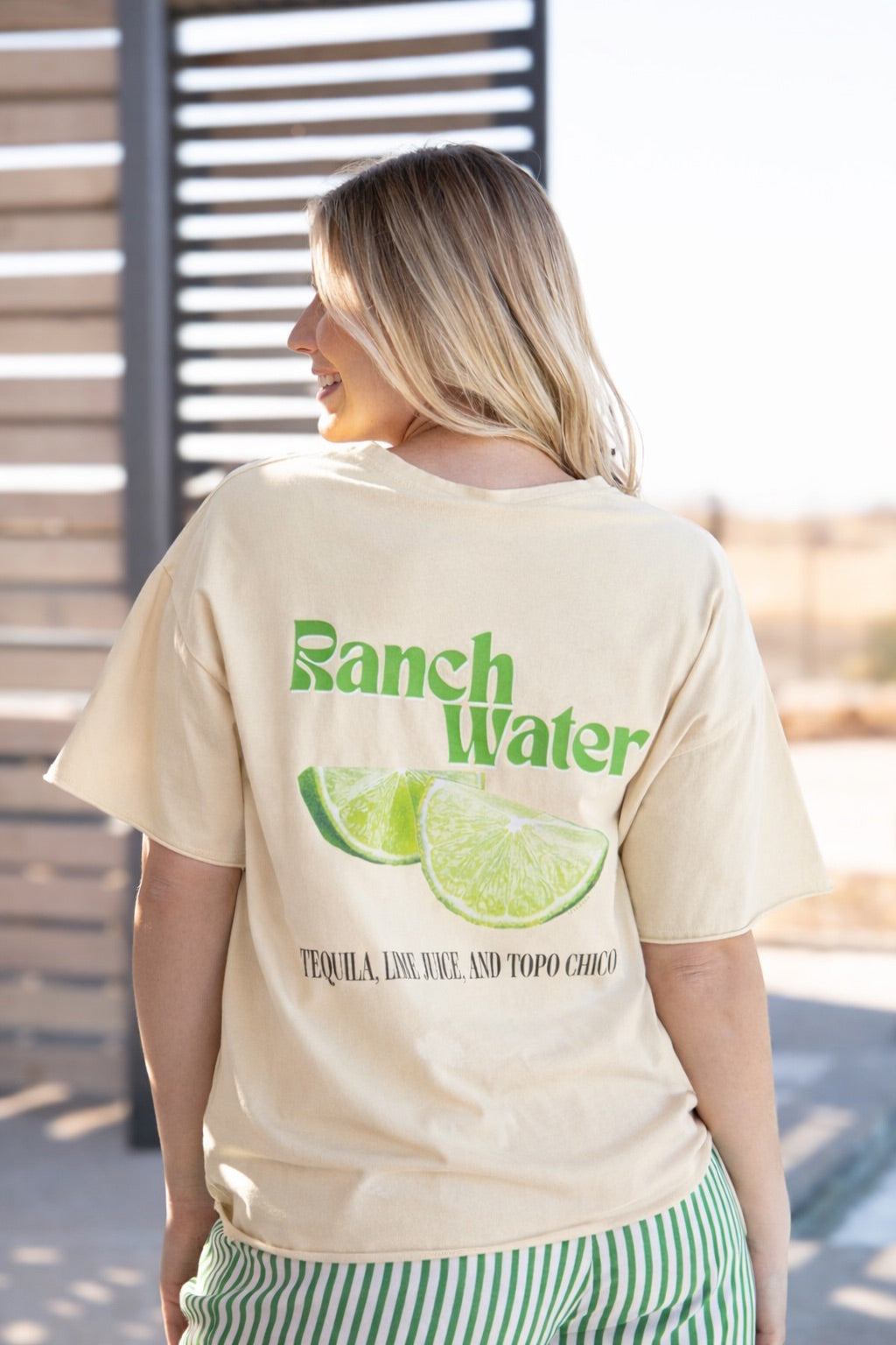 Ranch Water on Beige Relaxed Fit Tee