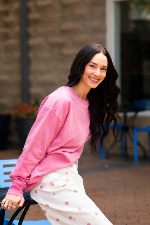 Micro Fleece Crewneck, Pink