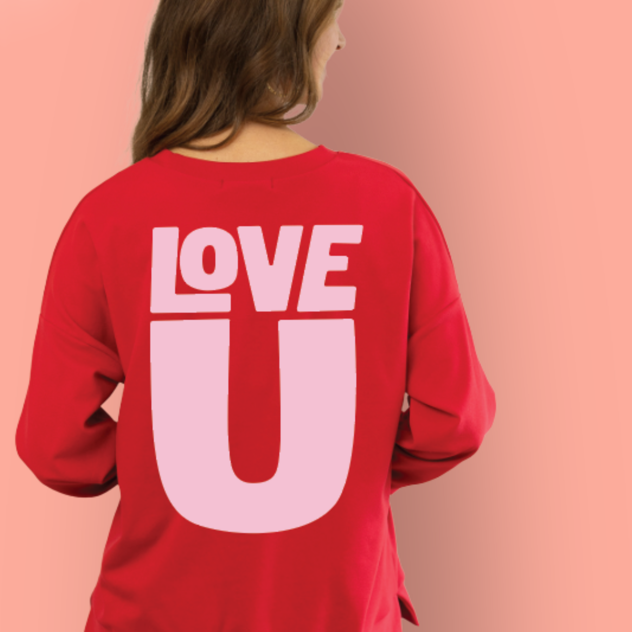 Love U Red Micro Fleece Crewneck Micro Fleece Crewneck