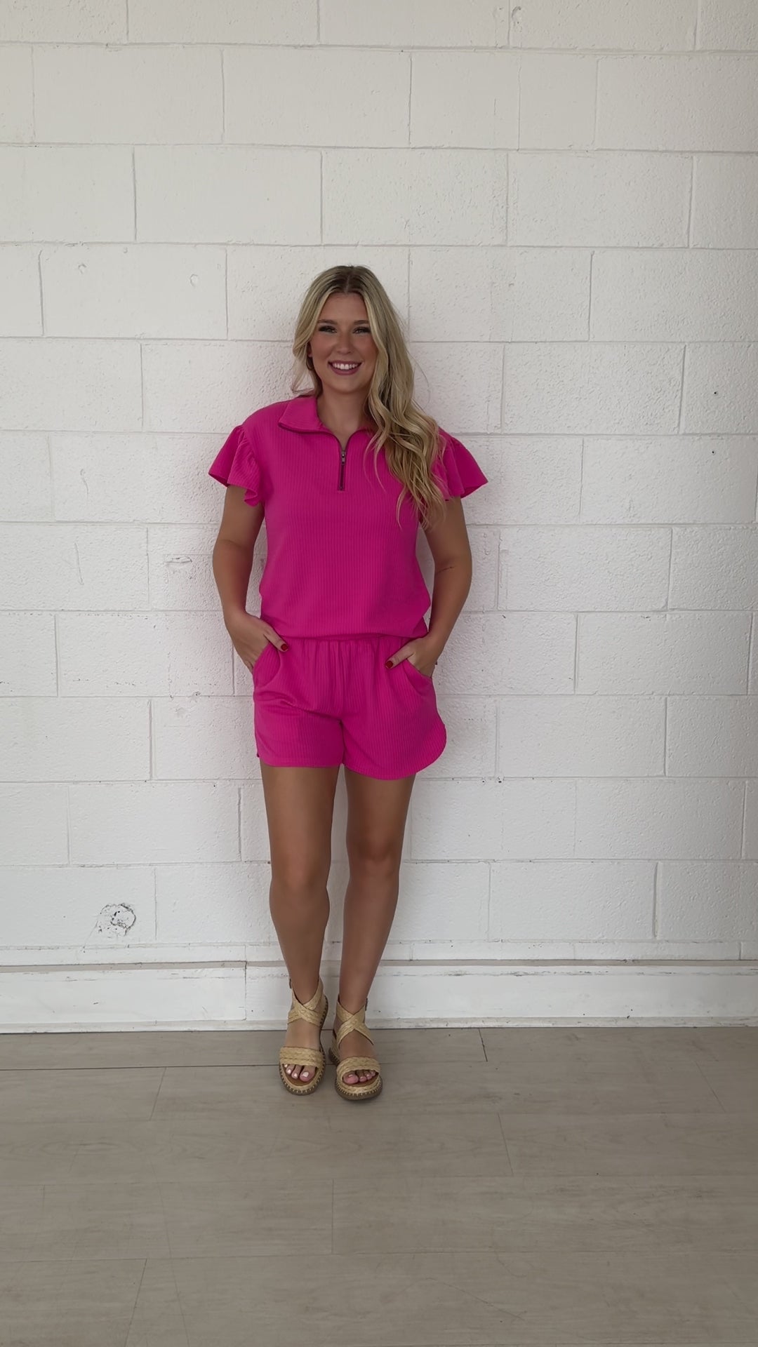 Hot Pink Knit Shorts