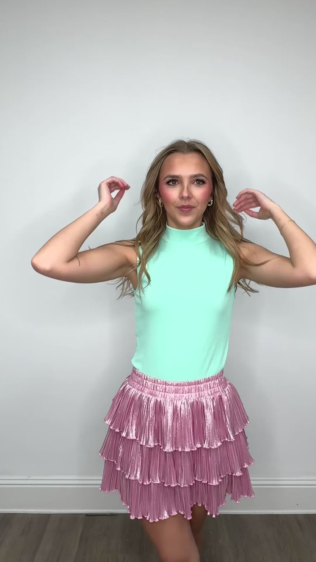 Sleeveless Ribbed Turtleneck, Mint