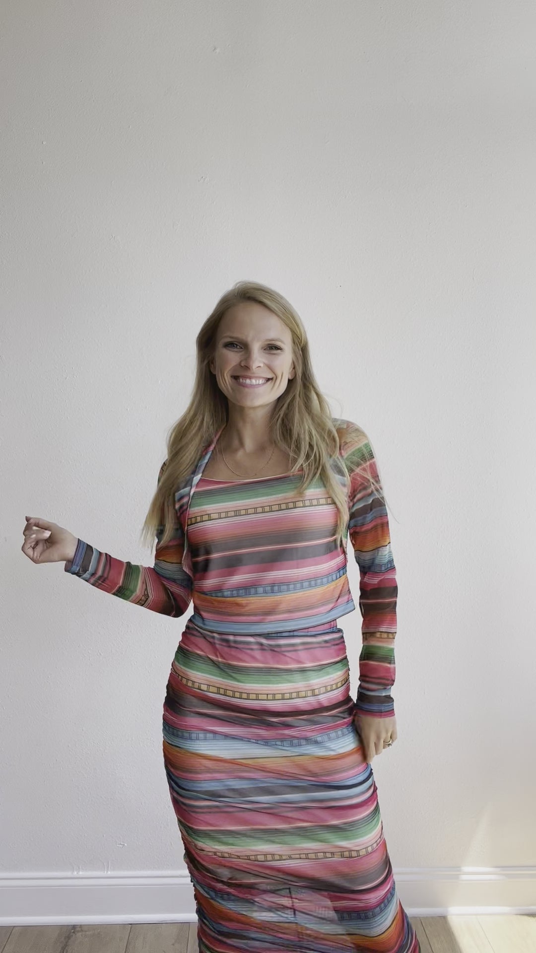 Southwestern Serape Mesh Top