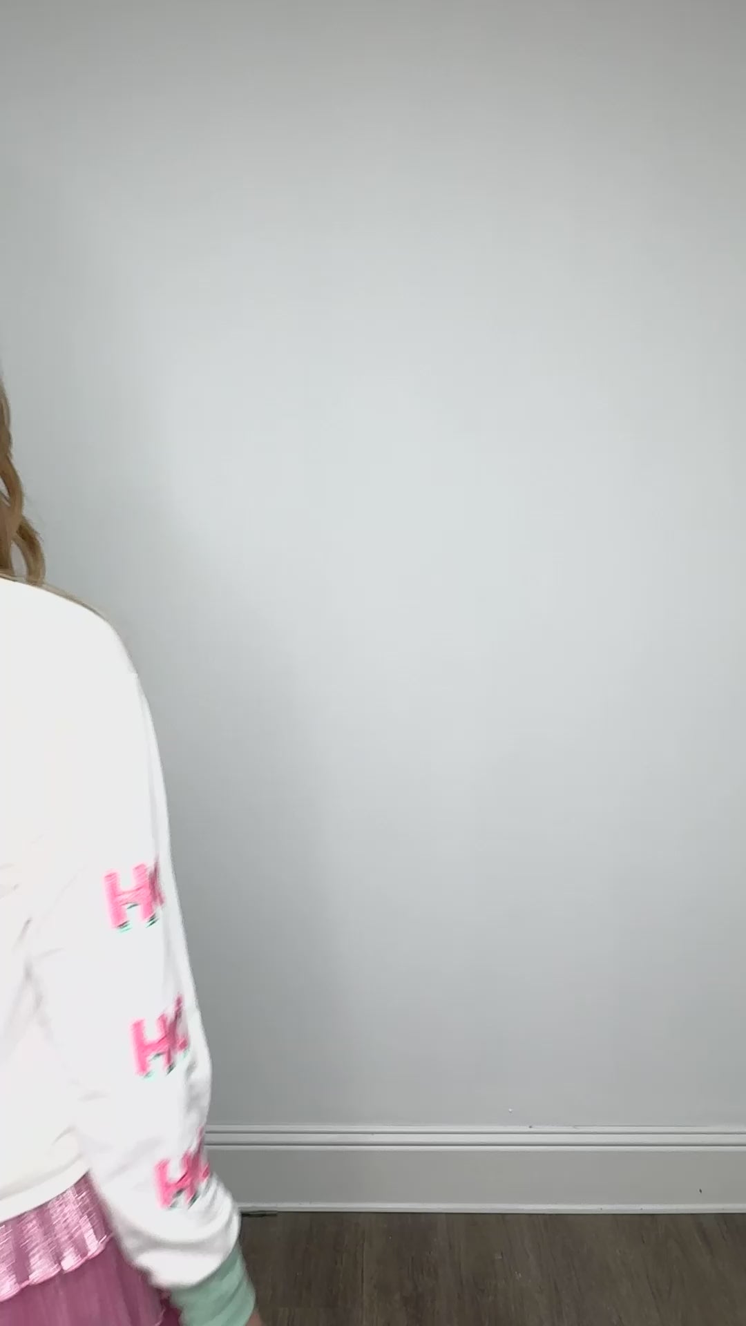 Glitter Santa on White Sweatshirt